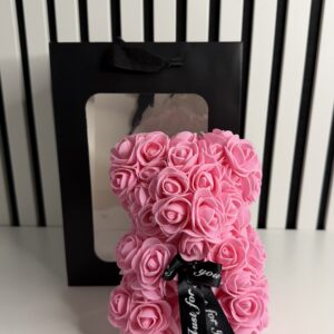 Мече от рози - розово пл.ч.